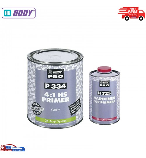 P334 HB Body Pro HS Primer Filler 4:1 2k VOC Compliant with H725 5LT KIT